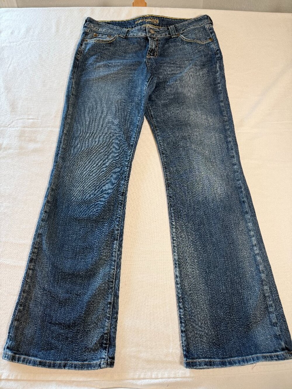 American Eagle Boyfriend 77 Jeans 14 Long Y2K Low Rise Bootcut Blue Denim 7874